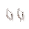 925 Sterling Silver with  Micro Pave Cubic Zirconia Hoop Earrings Findings STER-B004-13P-1