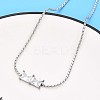 304 Stainless Steel Crystal Rhinestone Rectangle Link Chain Necklaces NJEW-T016-07S-2