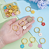 24Pcs 6 Colors Alloy Enamel Flower Keychain KEYC-NB00013-3