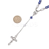Acrylic & CCB Plastic Beaded Rosary Necklaces with Alloy Cross Pendant NJEW-JN05856-02-3