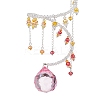 Glass Teardrop Hanging Suncatchers HJEW-TA00413-03-4