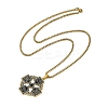 201 Stainless Steel Goth Knot Cross Pendant Box Chain Necklaces NJEW-M010-05G-2