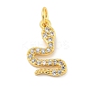 Rack Plating Brass Micro Pave Clear Cubic Zirconia Pendants KK-B093-02F-G-1