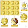 12 Sheets Self Adhesive Gold Foil Embossed Stickers DIY-WH0451-047-3