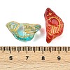 Baking Paint and Golden Metal Enlaced Glass Beads DGLA-T004-17M-3