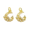 Brass Micro Pave Clear Cubic Zirconia Charms KK-E068-VF048-2