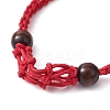 Adjustable Braided Waxed Cotton Macrame Pouch Bracelet Making BJEW-JB09698-02-3