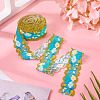 6M Polyester Flower Embroidery Lace Ribbon OCOR-TAC0015-14-5