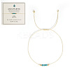 Natural Aquamarine Braided Beads Bracelets for Women LU0568-3-2