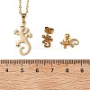 Gecko 201 Stainless Steel Pendant Necklaces & Stud Earrings Sets for Women SJEW-Q025-07G-5