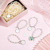DIY Blank Dome Alloy Charm Bracelet with Imitation Pearl Chains Making Kit BJEW-UN00002-2