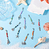 10Pcs 10 Styles Ocean Theme Alloy Pendant Decoration HJEW-TAC0066-6