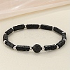 Natural Lava Rock Beaded Stretch Bracelets for Men Women WGE4A78-15-1