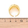 Brass Micro Pave Clear Cubic Zirconia Wide Cuff Rings for Women RJEW-U047-32G-5