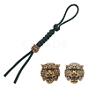 2Pcs 2 Styles Outdoor EDC Tool Brass Parachute Rope European Beads KK-NB0003-61-1