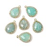 Natural Mixed Stone Faceted Teardrop Pendants G-I382-01G-2