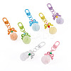 7Pcs 7 Colors PU Leather Pompom Ball Pendant Decorations HJEW-TA0001-44-3