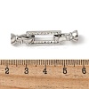 Brass Pave Clear Cubic Zirconia Fold Over Clasps KK-M320-14P-3