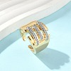 Brass Micro Pave Cubic Zirconia Cuff Rings RJEW-D307-05G-B-4