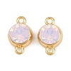 Brass Pave Cubic Zirconia Connector Charms KK-H078-06G-03-1