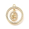 Brass Micro Pave Cubic Zirconia Pendants KK-G519-05G-02-1