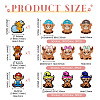 12Pcs 12 Styles Cattle Food Grade Silicone Focal Beads SIL-TA0002-42-3