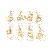 Brass Interlocking Rings Dangle Stud Earrings for Women EJEW-F281-09G-1