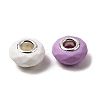 Spray Painted Faceted Resin European Beads RESI-C063-02A-2