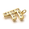 Brass Micro Pave Clear Cubic Zirconia Pendants KK-G521-01G-F-2