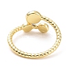 Enamel Evil Eye Open Cuff Ring RJEW-A007-06LG-4