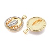 Brass Micro Pave Cubic Zirconia with ABS Imitation Pearl Pendants KK-T070-18G-2
