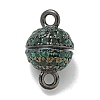 Rack Plating Round Brass Micro Pave Cubic Zirconia Magnetic Clasps KK-L224-070B-2