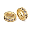Rack Plating Brass Micro Pave Clear Cubic Zirconia Beads KK-U030-32G-02-1
