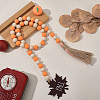 Round Wooden Beaded Autumn Decoration AJEW-WH20019-60-3