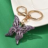 Butterfly Alloy Rhinestone Keychain KEYC-YW00114-06-1