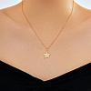 Elegant and Stylish Brass Sparkling Clear Cubic Zirconia Star Pendant Necklaces for Women BI4954-1-2