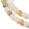 Natural Green Banded Calcite(Afghan Jade) Beads Strands G-B130-6mm-01-4