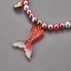 Plastic Imitation Pearl Stretch Bracelets and Necklace Jewelry Sets X-SJEW-JS01053-03-4