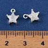 Brass Micro Pave Cubic Zirconia Charms KK-C155-09S-01-4