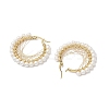 Copper Wire Wrapped Shell Pearl Hoop Earring EJEW-TA00486-4