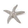 Starfish Alloy Rhinestone Sea Animal Brooches JEWB-S023-01B-1