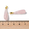 Natural Rose Quartz Teardrop Pendants G-Q005-03G-08-3