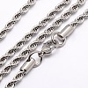 Trendy Men's 304 Stainless Steel Rope Chain Necklaces NJEW-M072-D-02-1