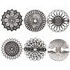 5Pcs 5 Style Vintage Flower Alloy Sweater Shawl Clips Brooches Set AJEW-GF0007-23-1