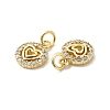 Brass Micro Pave Clear Cubic Zirconia Charms KK-E068-VB121-2