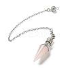 Natural Rose Quartz Pointed Dowsing Pendulums AJEW-P113-01P-03-2