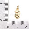 Brass Micro Pave Clear Cubic Zirconia Charms KK-G544-04G-06-3