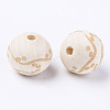 Unfinished Natural Wood European Beads WOOD-S057-018B-2