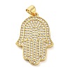 Rack Plating Brass Micro Pave Clear Cubic Zirconia Pendants KK-C047-08G-1