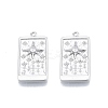 Brass Micro Pave Clear Cubic Zirconia Pendants KK-G432-18P-2